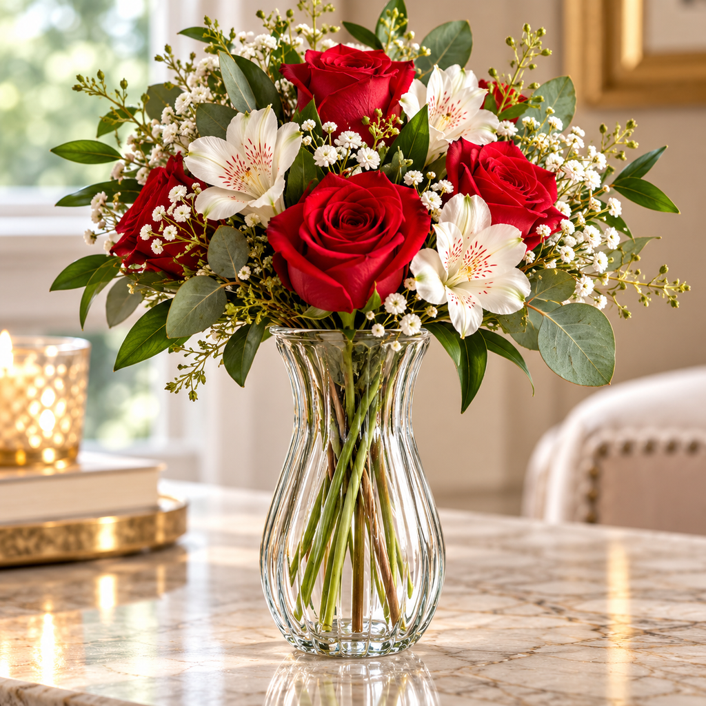 Vertical Swirl Vase – 4" × 9"