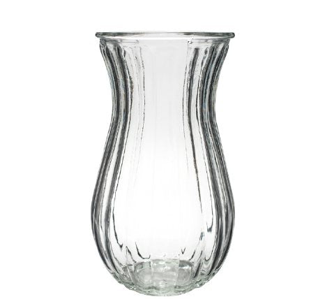 Clear Vertical Swirl Vase