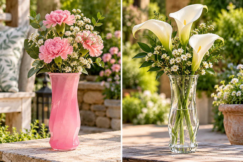 One Dozen Rose Vase – Dimensions: 4.5" × 9" H