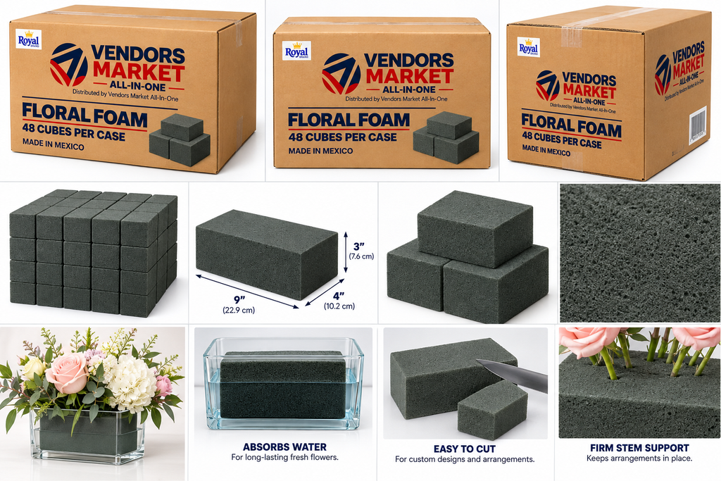 Professional Floral Foam – 48 Cubes per Case